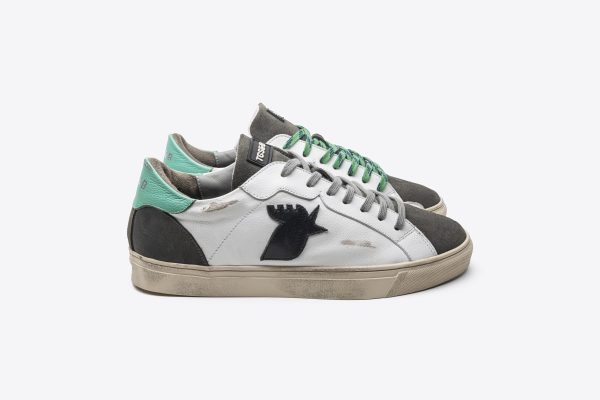 Rooster white/grey/green